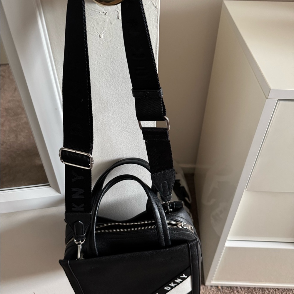 Dkny Black Crossbody Bag with Structured Design